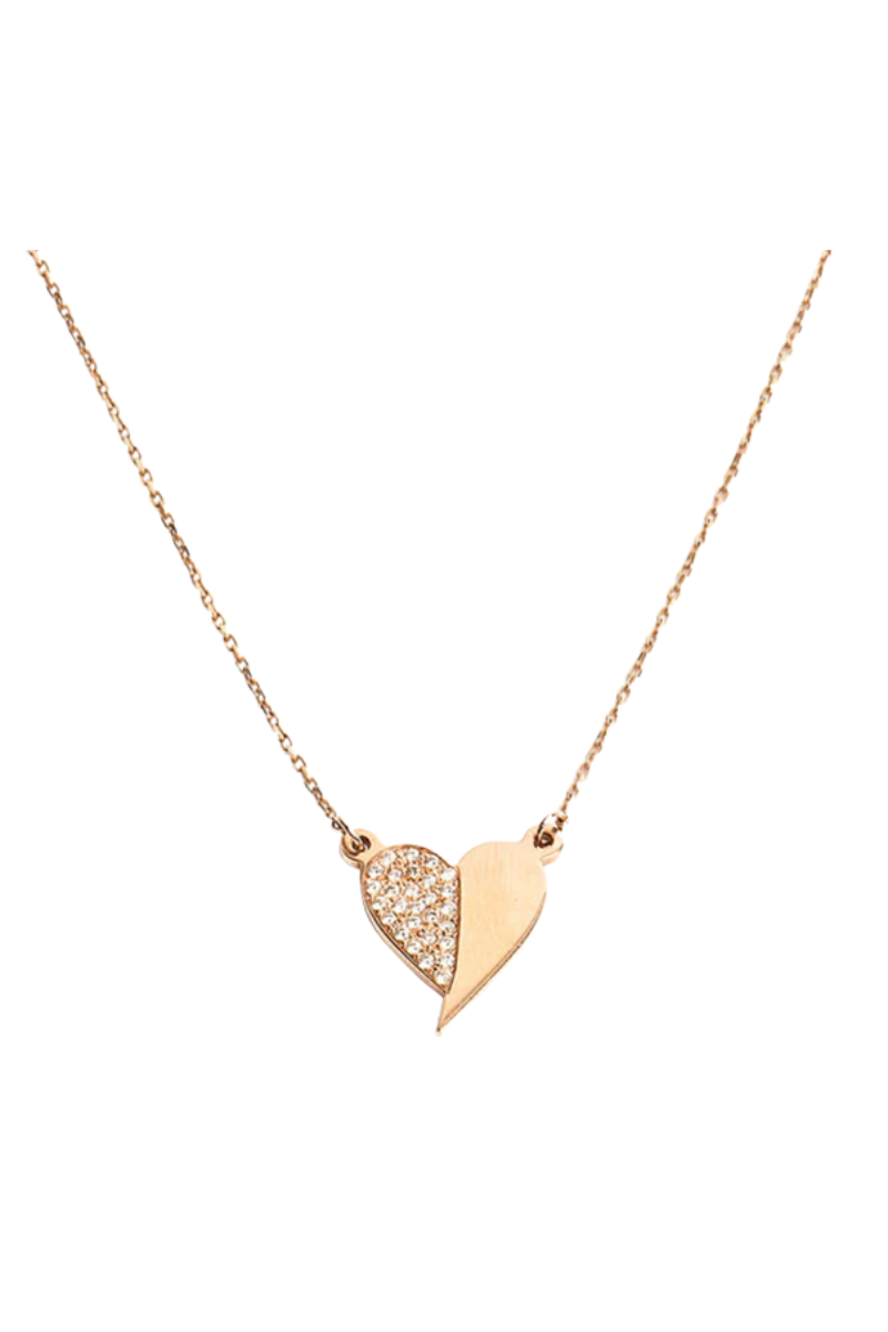 Imperfect Yet Perfect Small Heart with Bling Necklace-Genevieve Lau-Boyds Philadelphia