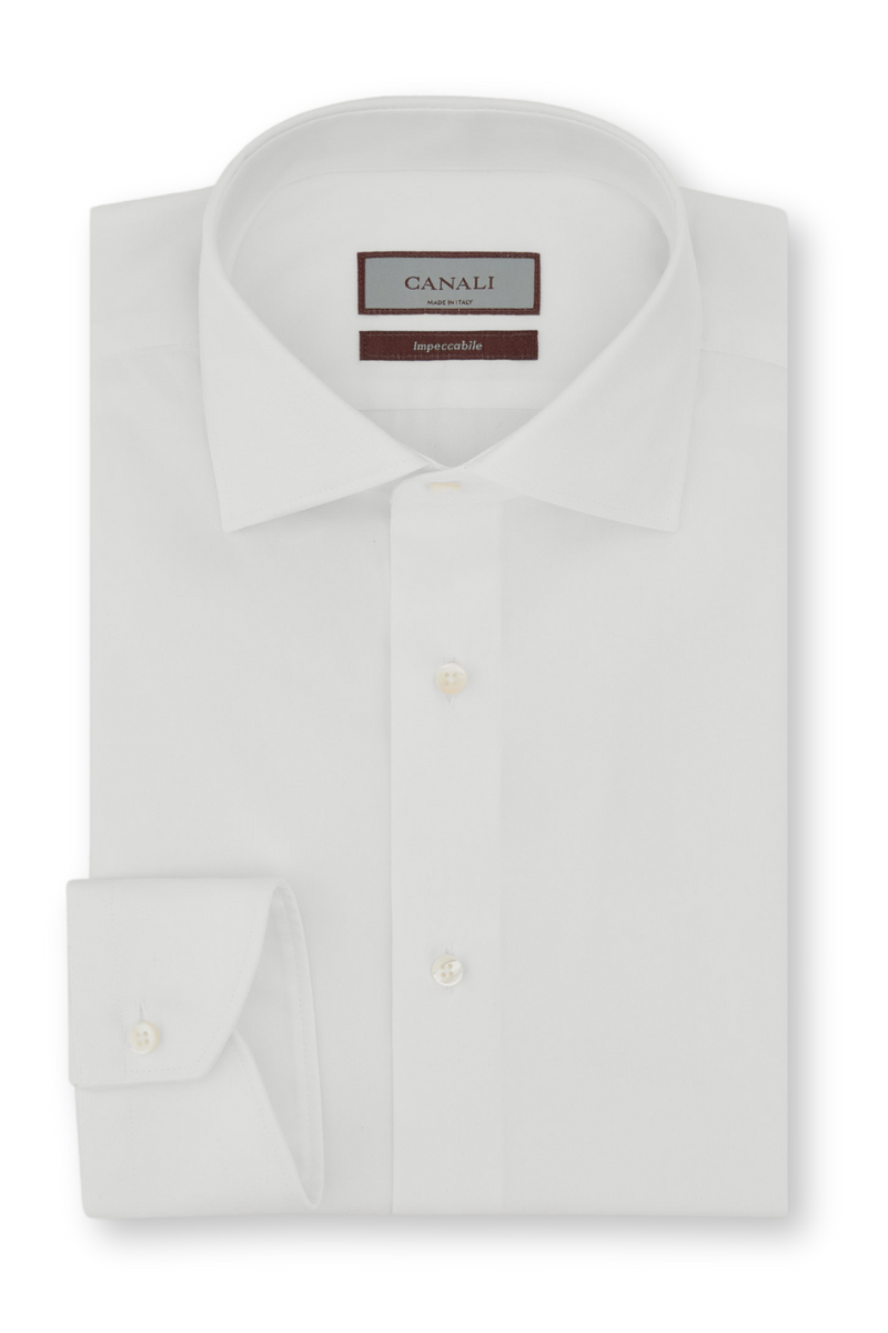 Impeccabile regular fit shirt in White cotton
