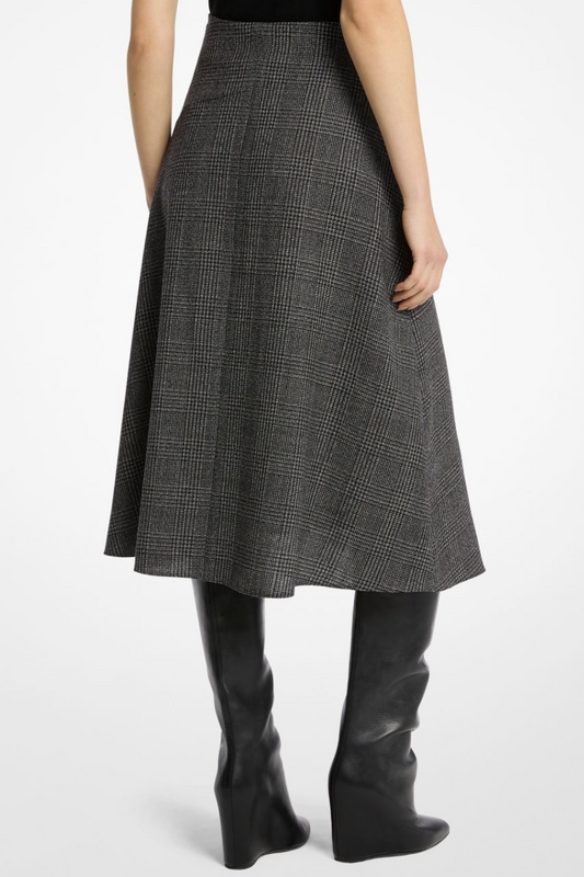 Draped Glen Plaid Wool Wrap Skirt-Michael Kors Collection-Boyds Philadelphia