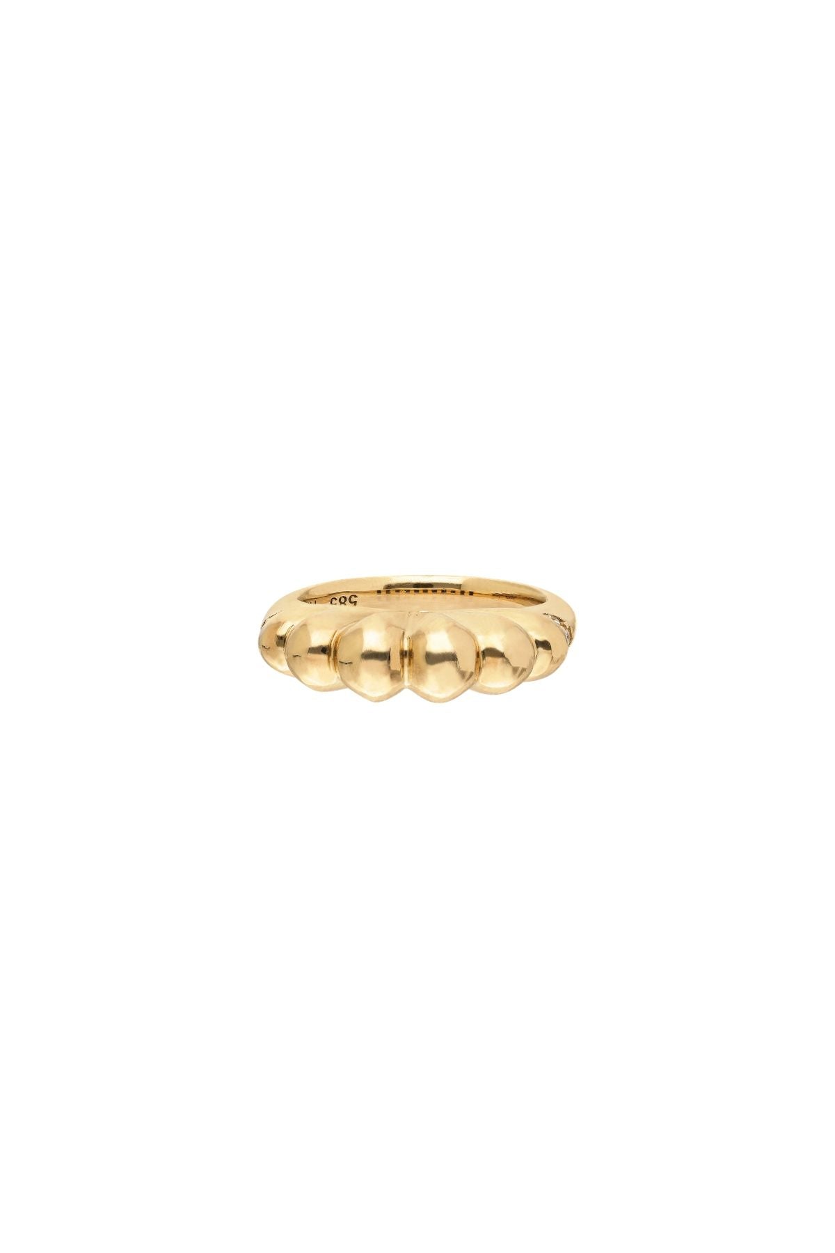 "Bahía" Shell Ring - Yellow Gold with White Diamonds-ITA-Boyds Philadelphia