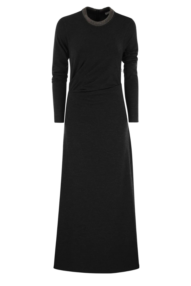 Jersey Draped Dress by Brunello Cucinelli Jersey Draped Dress by Brunello Cucinelli