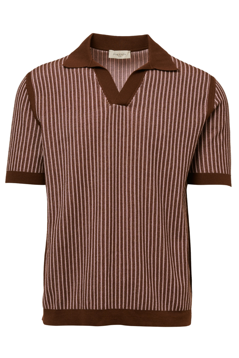 Two Tone Pinstripe Stitch Polo-Piacenza-Boyds Philadelphia