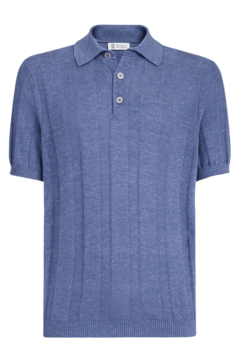 Wide Rib Knit Polo by Brunello Cucinelli