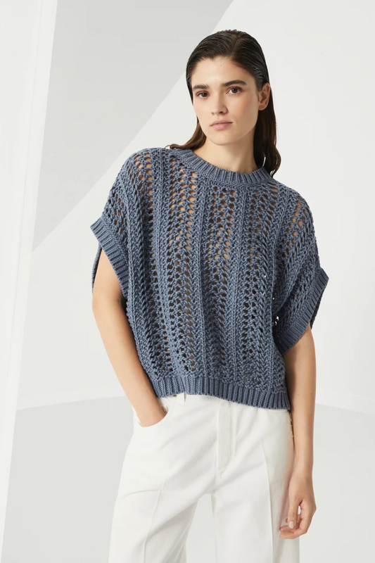 Ribbed Net Sweater-Brunello Cucinelli-Boyds Philadelphia