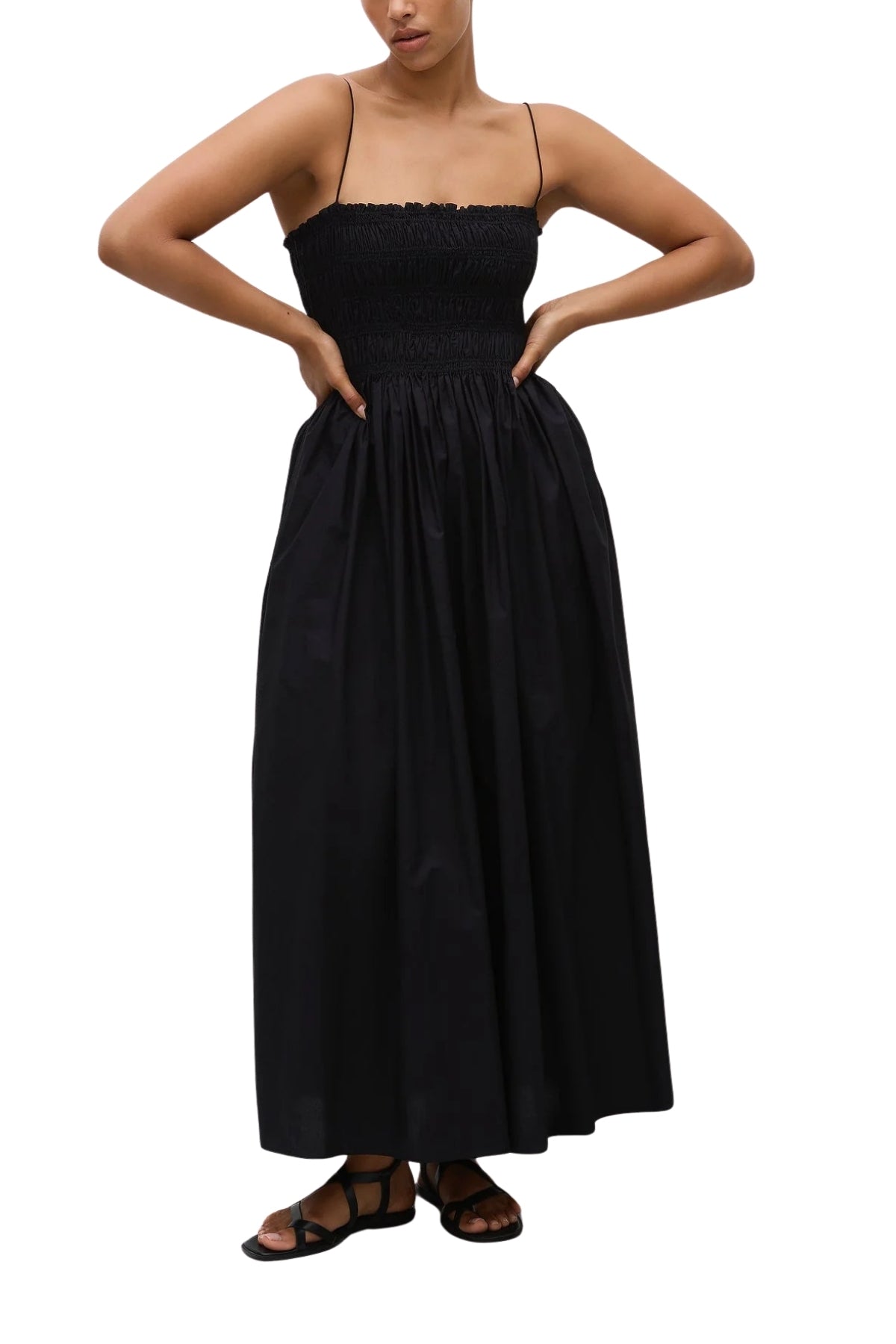 Matteau Shirred Bodice Dress - Black