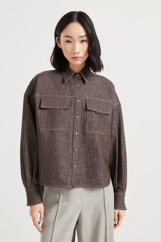 Sparkling Denim Shirt-Brunello Cucinelli-Boyds Philadelphia