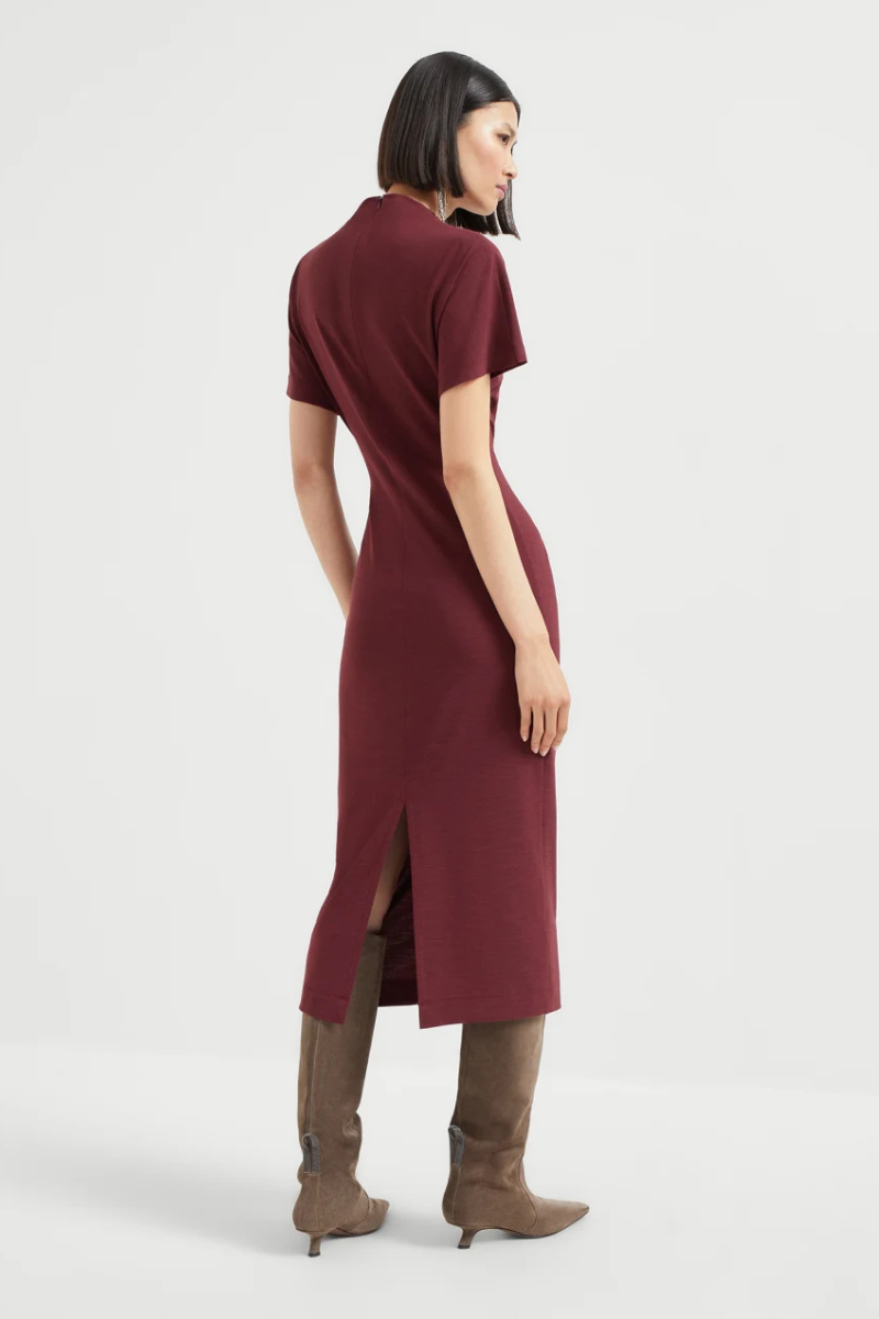Techno Jersey Wrap Belt Dress