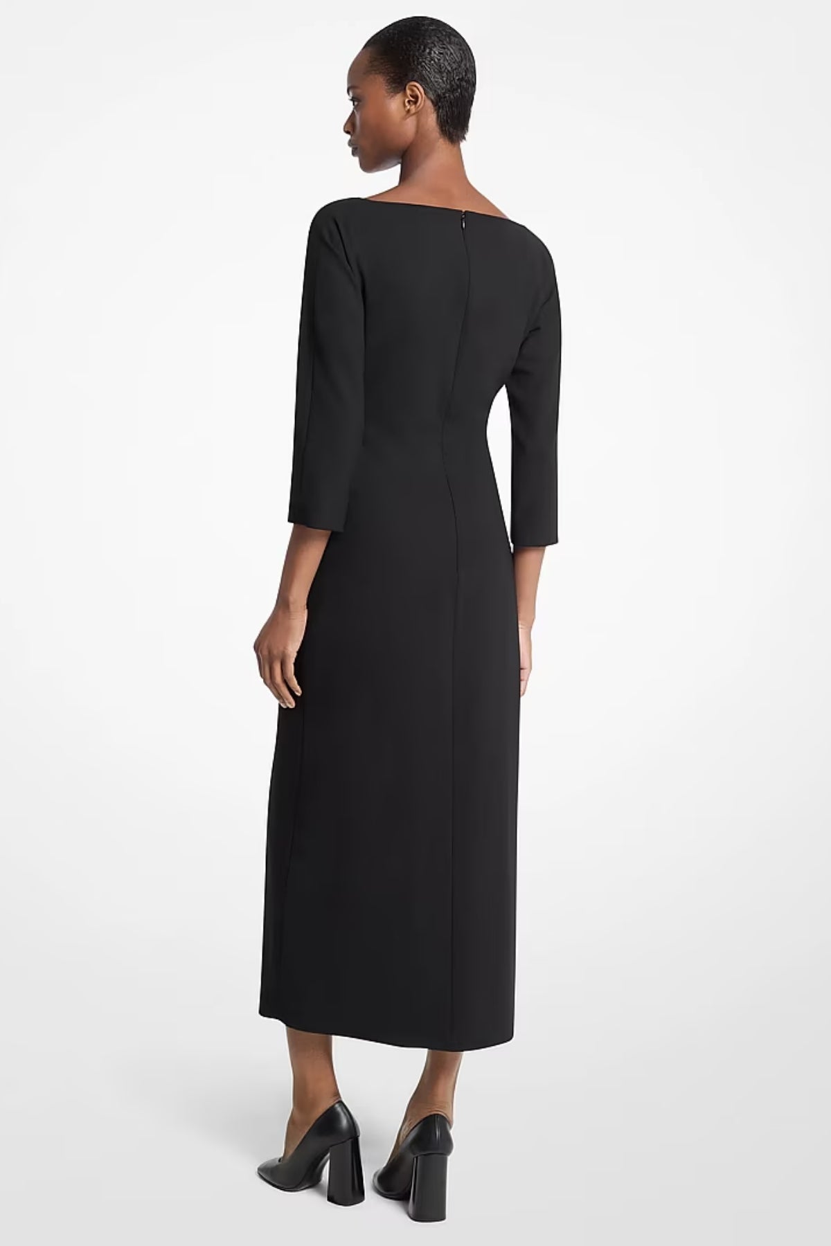 Stretch Wool Crepe Ruched Dress-Michael Kors Collection-Boyds Philadelphia