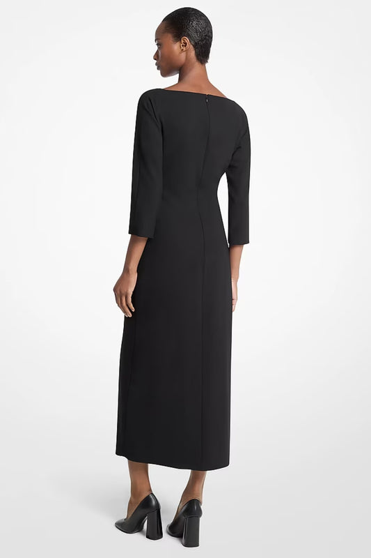 Stretch Wool Crepe Ruched Dress-Michael Kors Collection-Boyds Philadelphia