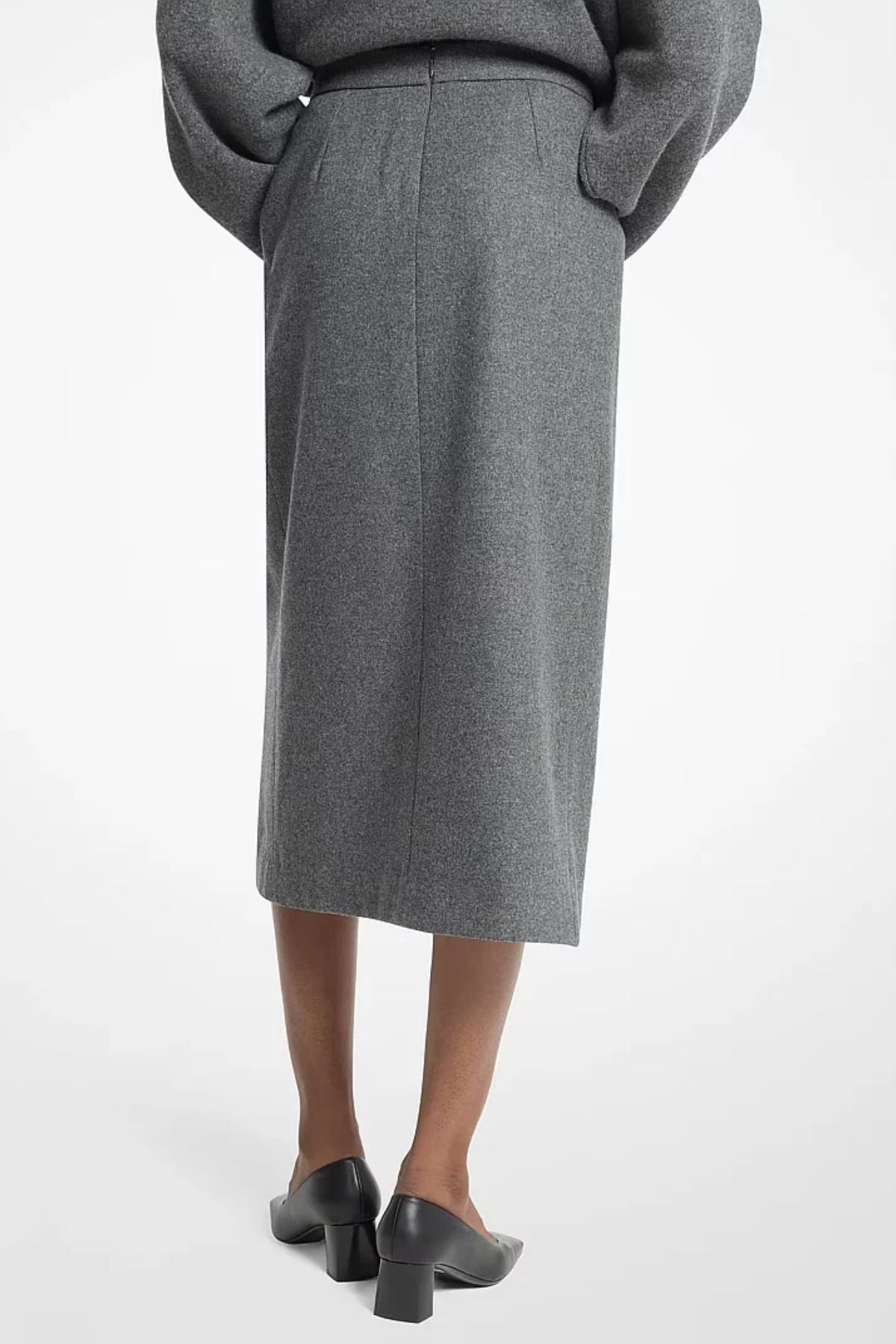 Wool Flannel Origami Slit Skirt-Michael Kors Collection-Boyds Philadelphia
