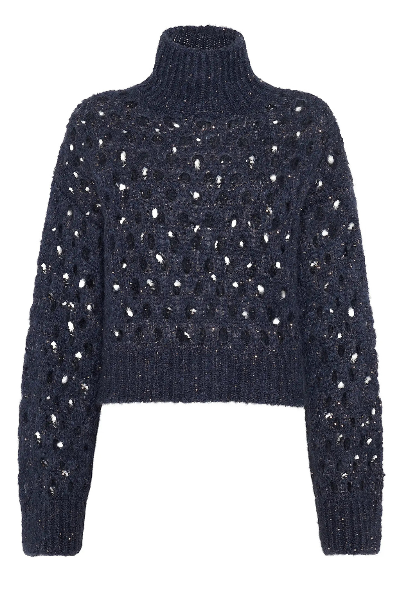 Wispy Dazzling Net Turtleneck