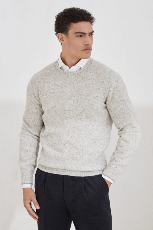 Flecked Crew Sweater-Brunello Cucinelli-Boyds Philadelphia