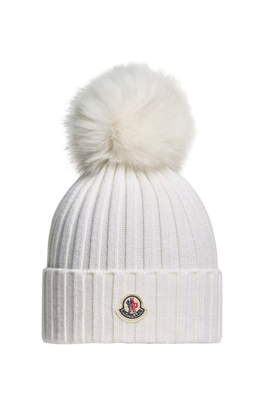 Wool Beanie with Pom Pom-Moncler-Boyds Philadelphia