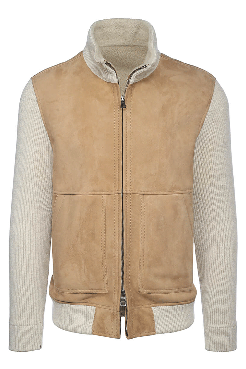 Zip Knit Bomber Jacket-Fioroni-Boyds Philadelphia