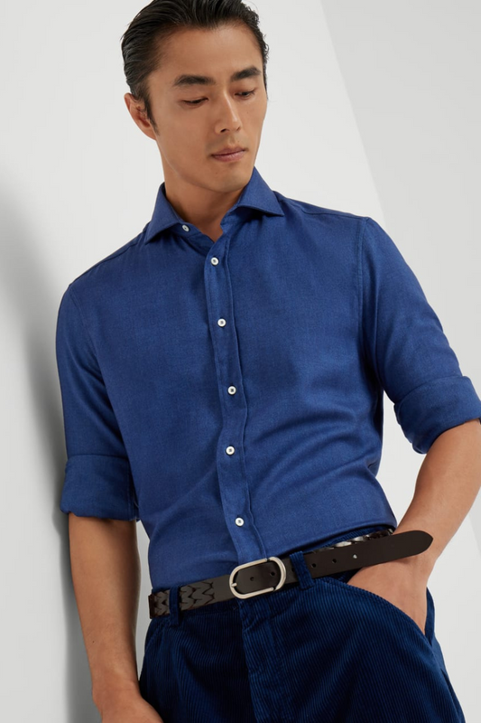 Chevron Flannel Shirt-Brunello Cucinelli-Boyds Philadelphia