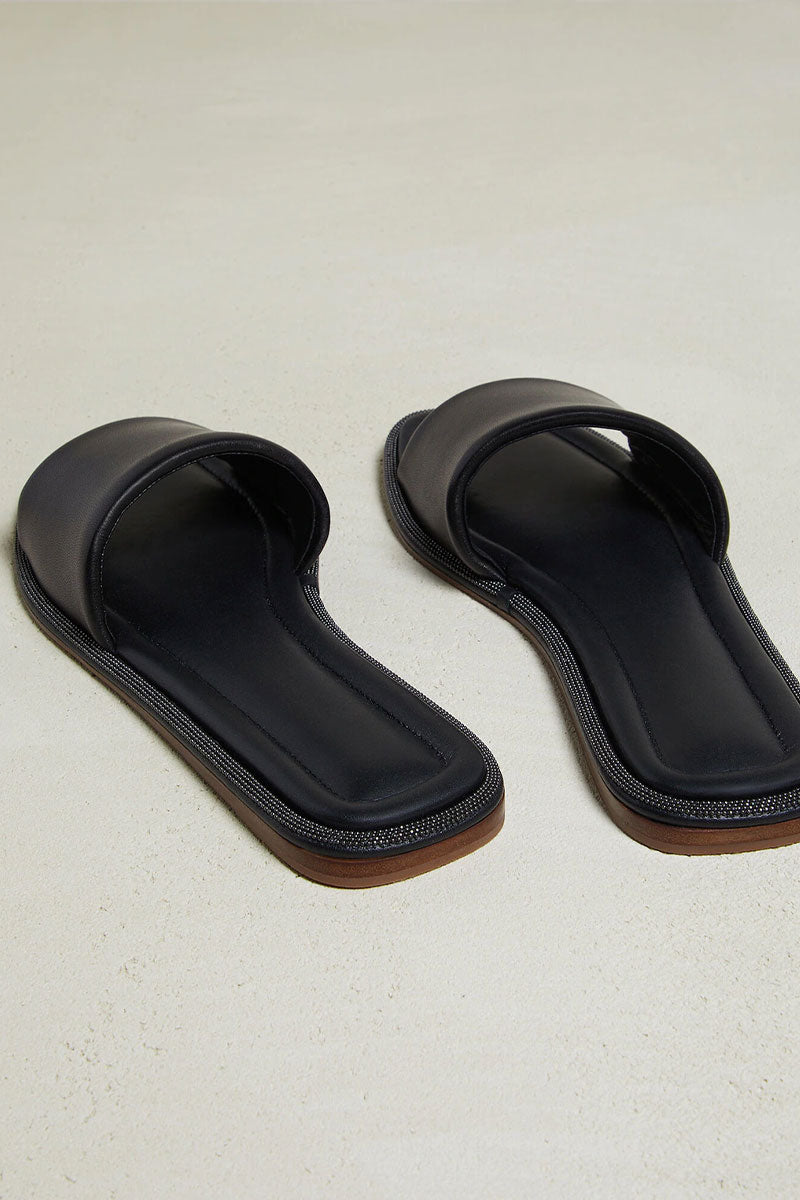 Shiny Edged Slides-Brunello Cucinelli-Boyds Philadelphia