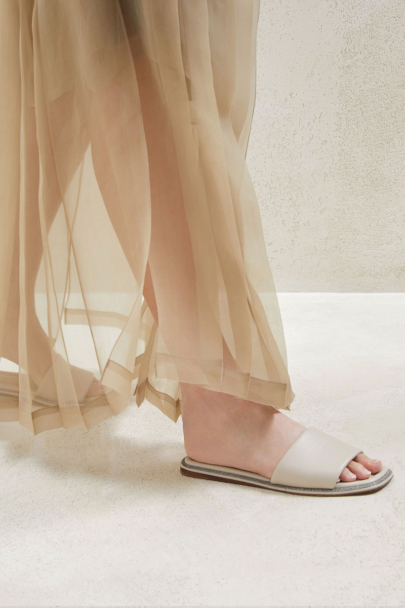 Shiny Edged Slides-Brunello Cucinelli-Boyds Philadelphia