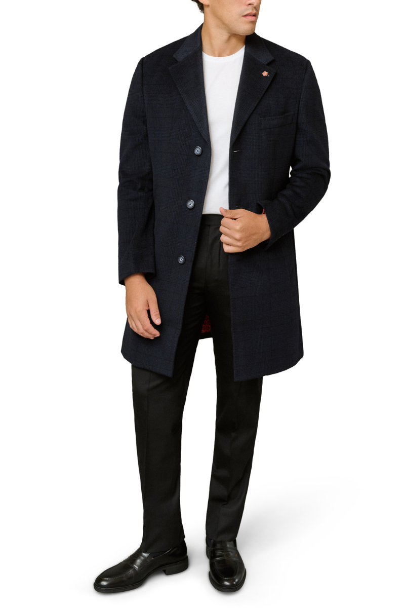Navy Plaid Overcoat-Gerald-Boyds Philadelphia