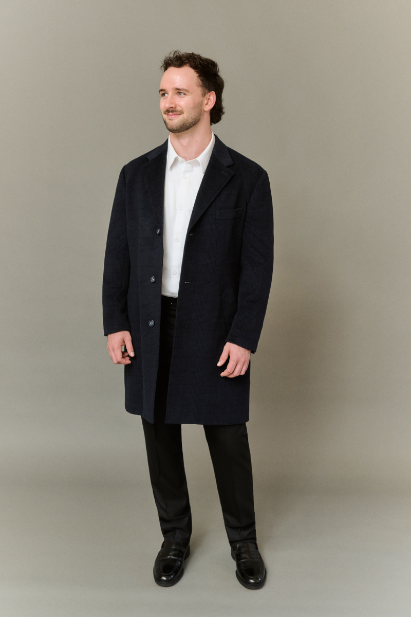 Navy Plaid Overcoat-Gerald-Boyds Philadelphia