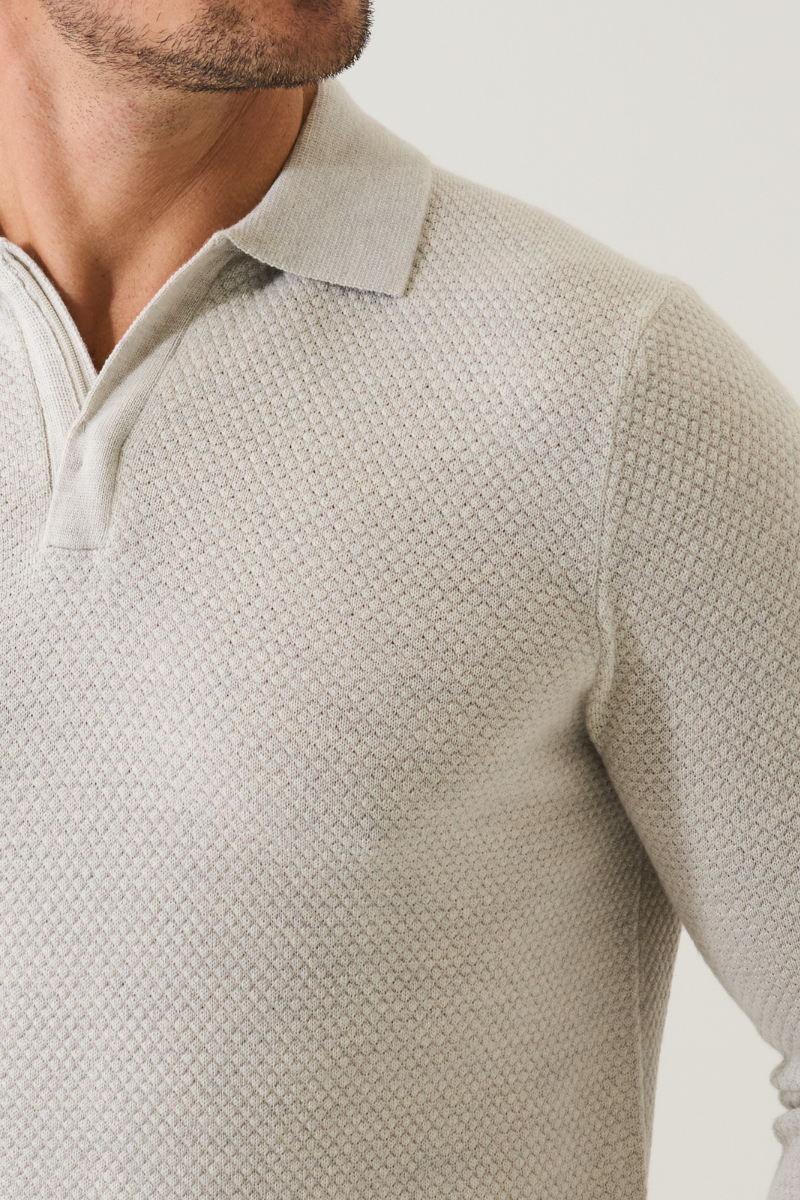 Merino Textured Zip Polo-Patrick Assaraf-Boyds Philadelphia