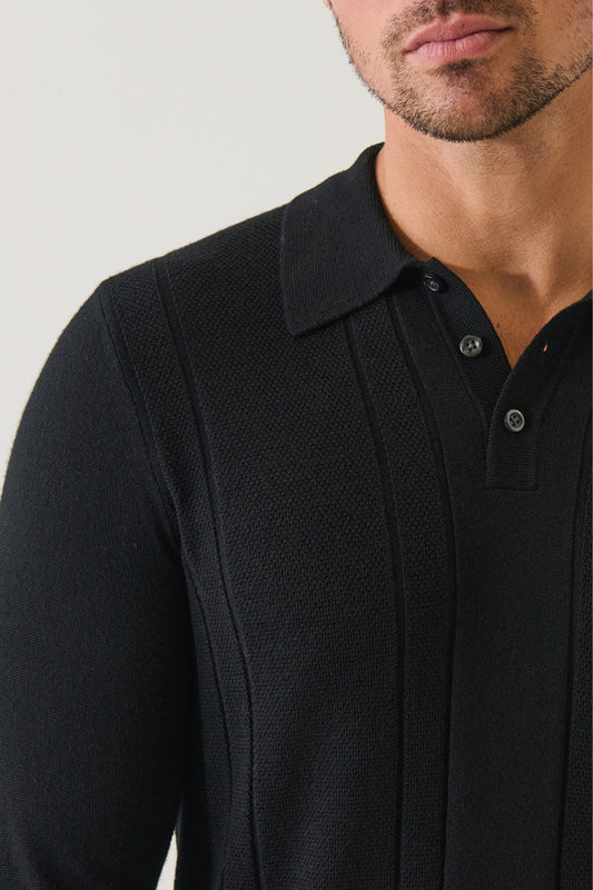 Multi-Textured Button Polo-Patrick Assaraf-Boyds Philadelphia