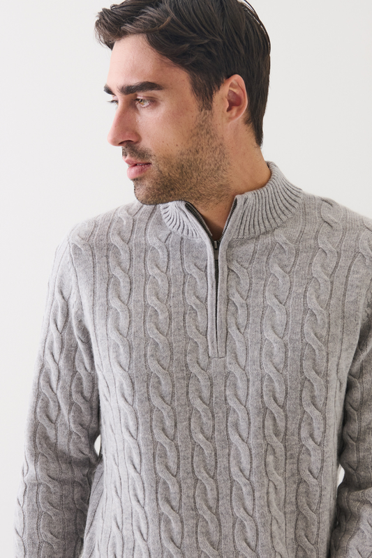 Textured Quarter Zip Sweater-Patrick Assaraf-Boyds Philadelphia