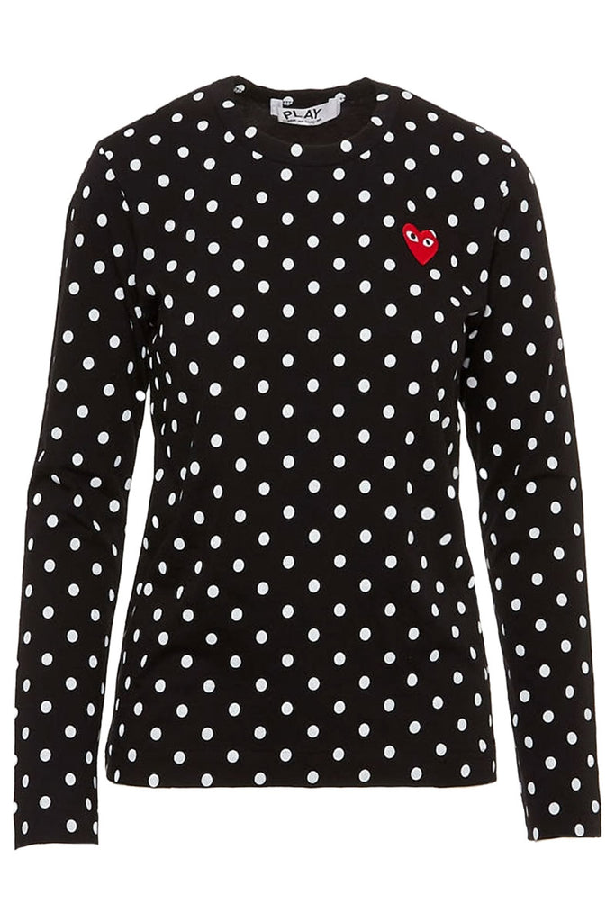 Comme des garçons play polka dot heart logo t-shirt Clearance