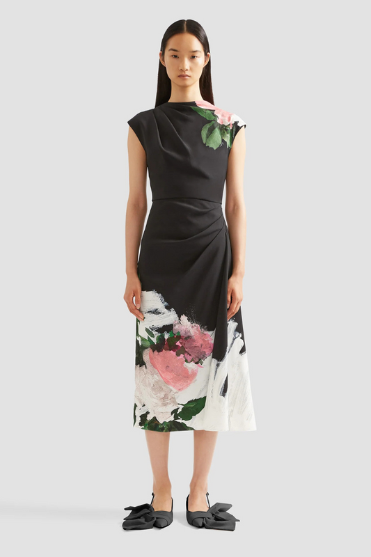 Short Sleeve Midi Dress-ERDEM-Boyds Philadelphia