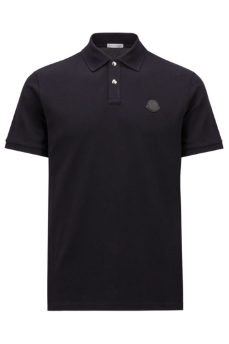 Black Logo Patch Polo-Moncler-Boyds Philadelphia