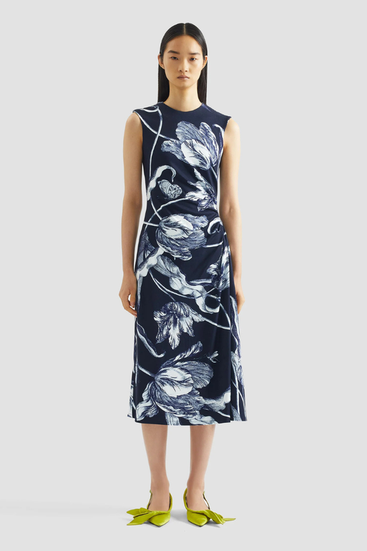 Floral Print Ponte Jersey Midi Dress-ERDEM-Boyds Philadelphia