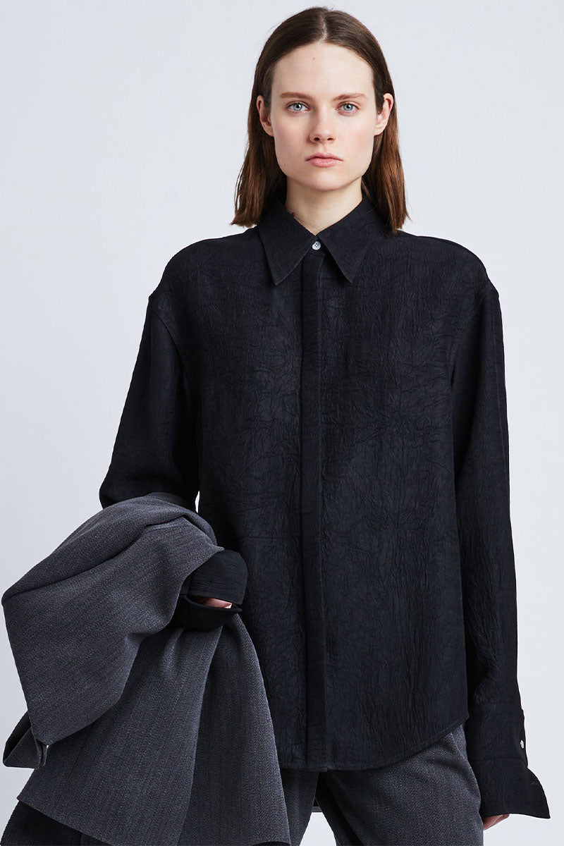 Crushed Matte Satin Shirt-Proenza Schouler-Boyds Philadelphia