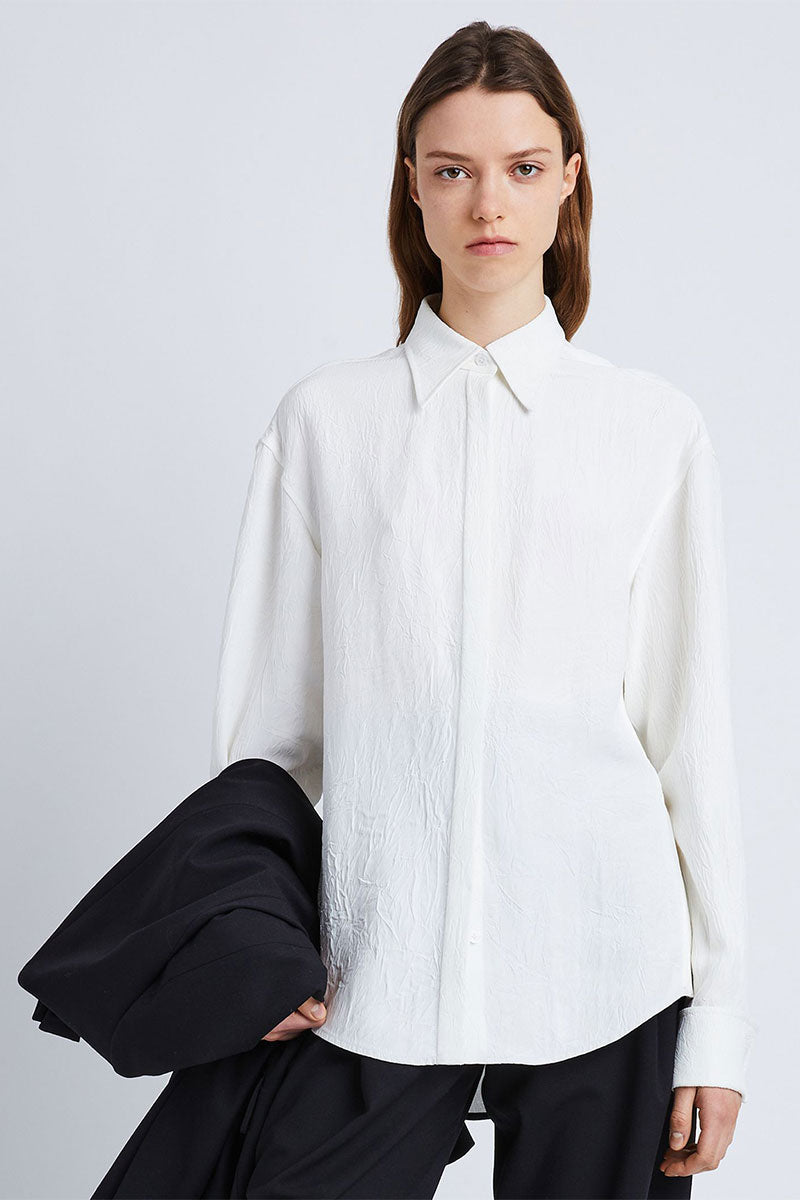 Crushed Matte Satin Shirt-Proenza Schouler-Boyds Philadelphia