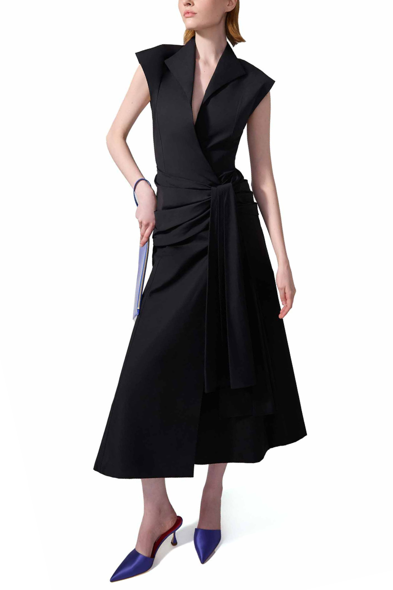 Sleeveless Wrap Dress, Black / 6 Sleeveless Wrap Dress, Black / 6