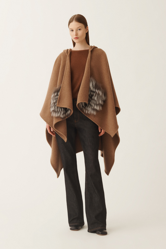 Fur Trim Cape-Fabiana Filippi-Boyds Philadelphia