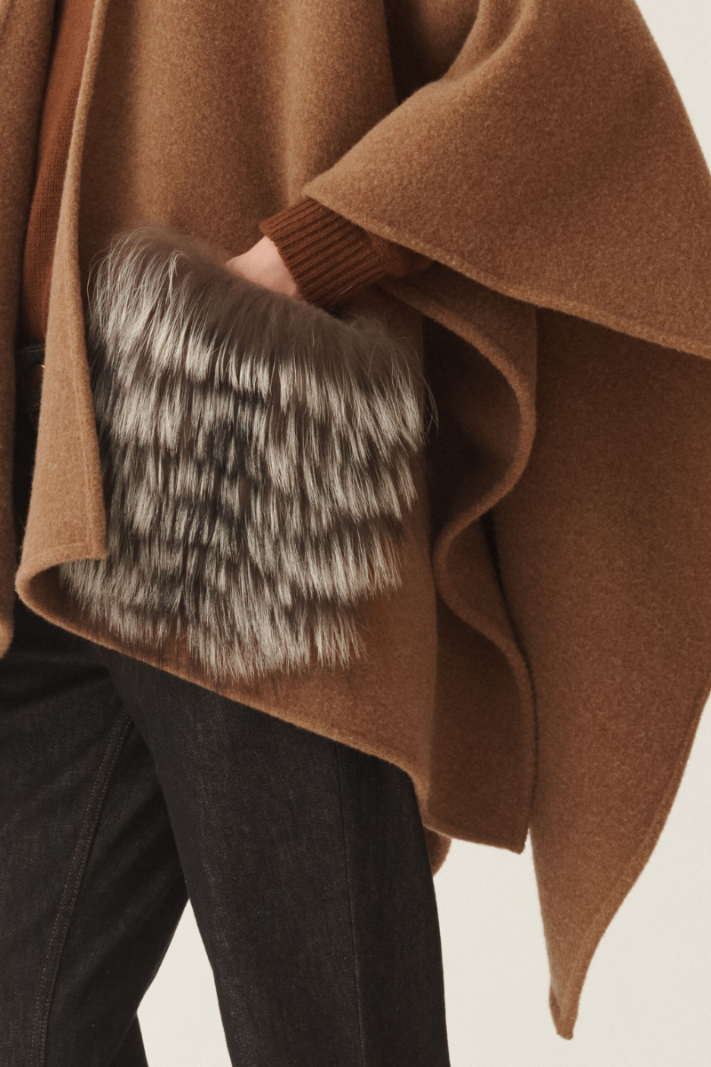 Fur Trim Cape-Fabiana Filippi-Boyds Philadelphia