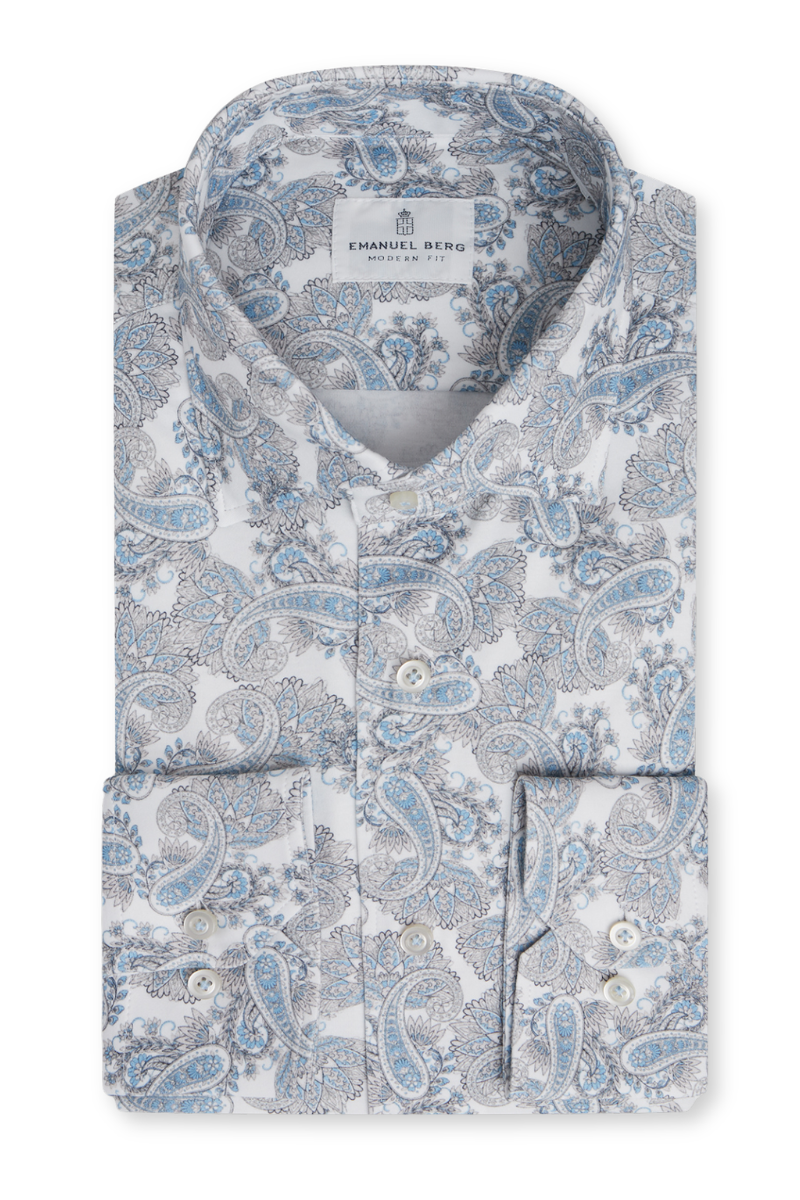 emanuel berg dress shirts Checked Cotton Twill Dress Shirt
