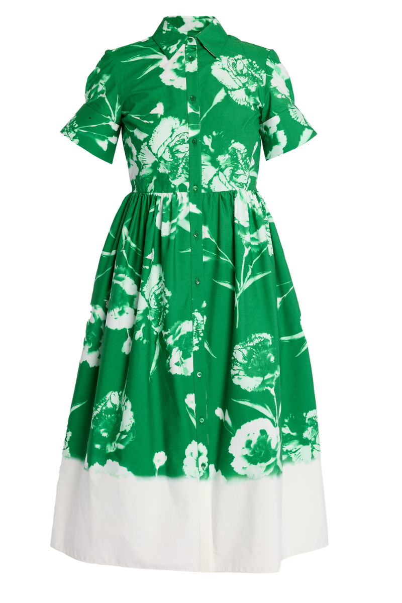 Short Sleeve Shirt Dress, CYANOTYPE CLOVER / 8 Short Sleeve Shirt Dress, CYANOTYPE CLOVER / 8