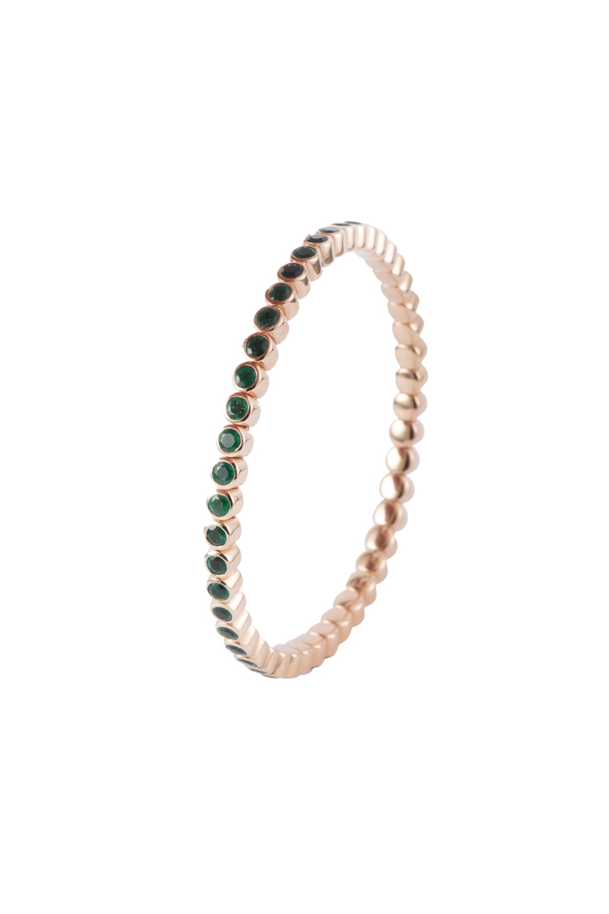 Round Emerald Stretchy Bracelet