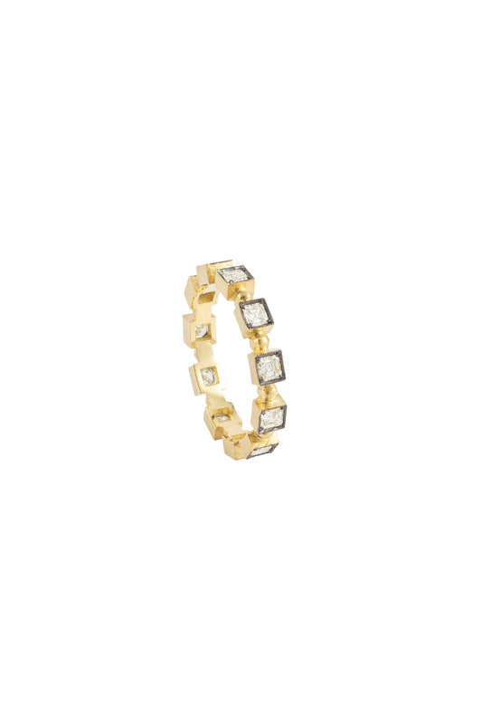 Asscher Cut Diamond Caviar Stack Band-Sylva & Cie.-Boyds Philadelphia