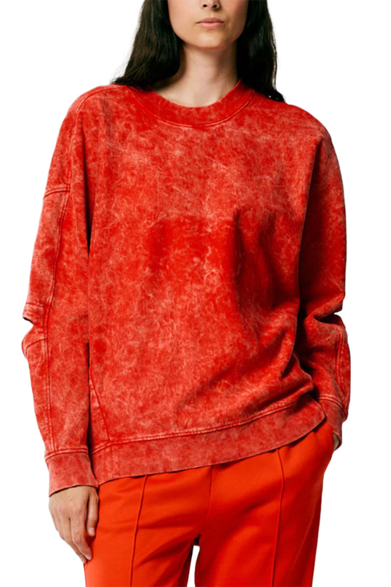 Tibi Acid Wash Cocoon Crewneck Sweatshirt