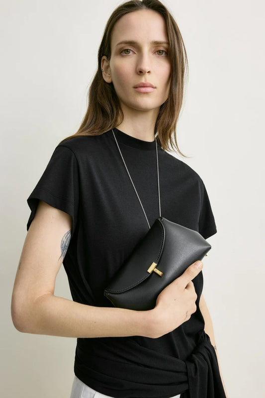 Mini T-Lock Leather Clutch-TOTEME-Boyds Philadelphia