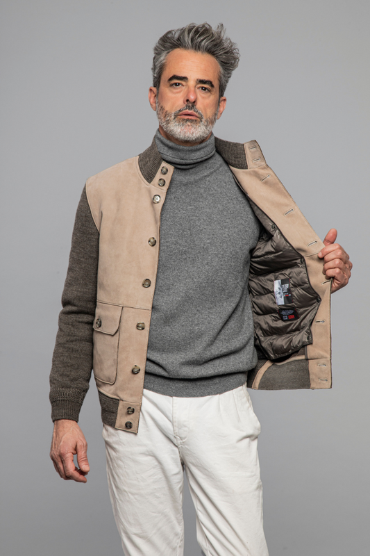 Wedge Knit Leather Jacket-The Jack Leathers-Boyds Philadelphia