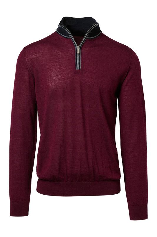 Merino Wool 1/4 Zip Sweater-Pashmere-Boyds Philadelphia