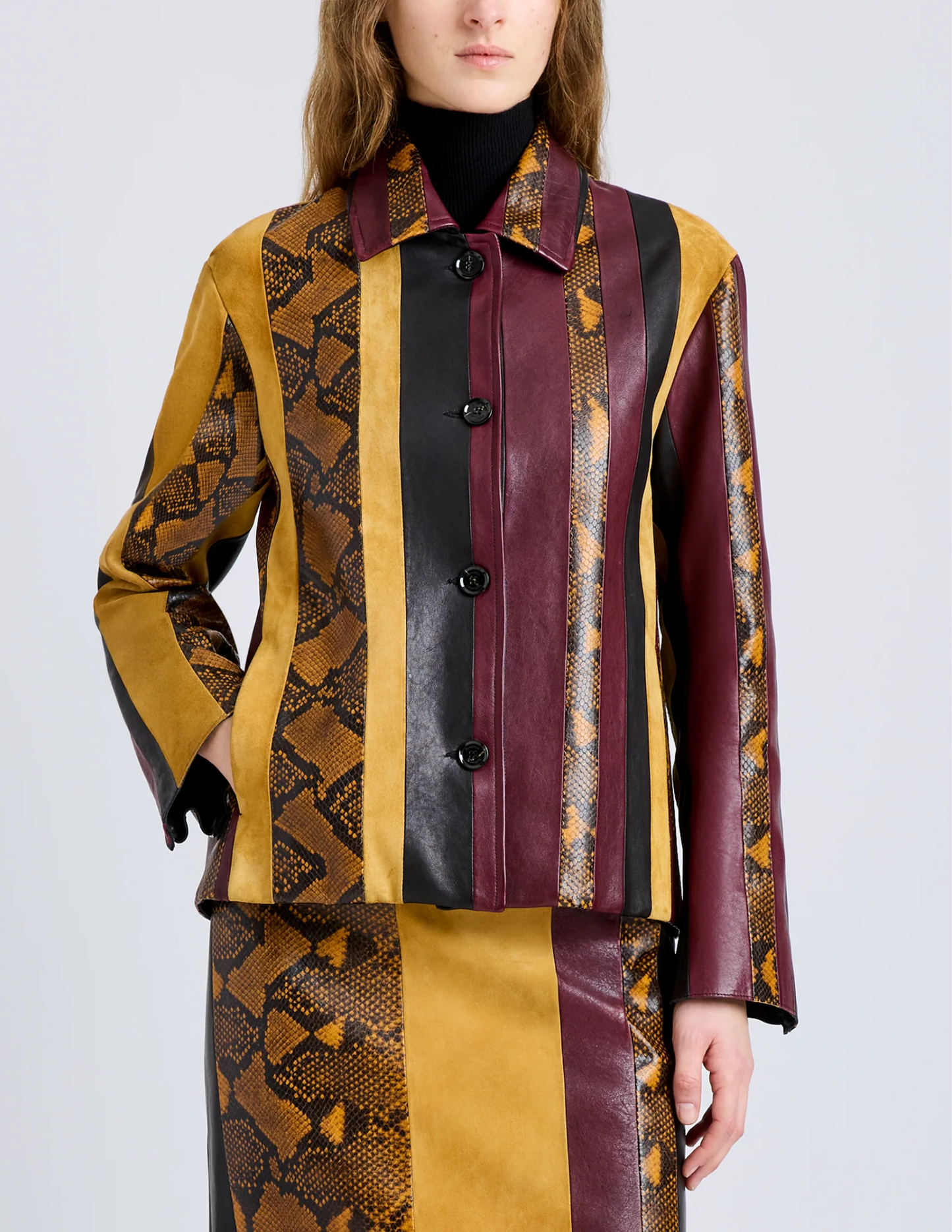 Sirine Jacket in Pierced Leather