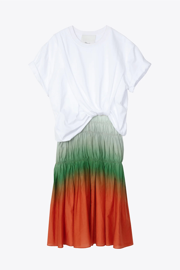 Ombré Voile T-Shirt Combo Dress
