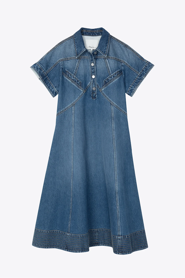 Denim Trapeze Shirt Dress