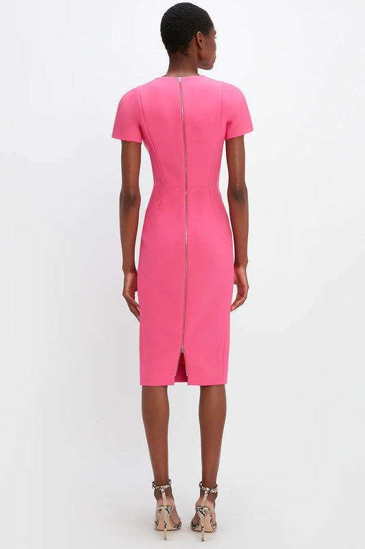 Fitted T-Shirt Knee-Length Dress-Victoria Beckham-Boyds Philadelphia