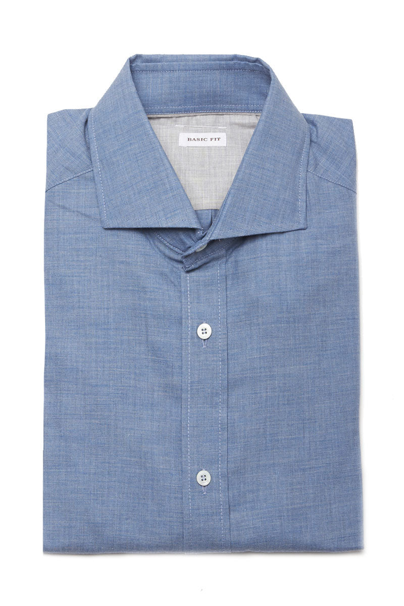Blue Twill Shirt-Brunello Cucinelli-Boyds Philadelphia