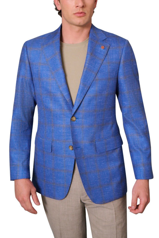 Linen Windowpane Sport Jacket-Gerald-Boyds Philadelphia