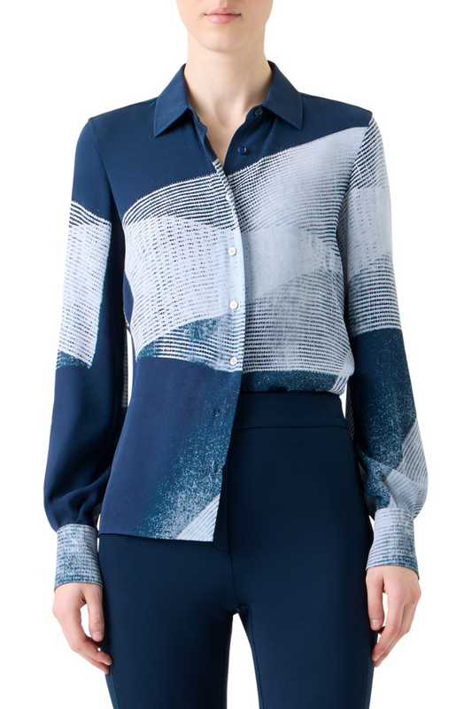 Zig Zag Print Blouse-Akris-Boyds Philadelphia